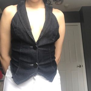 Denim halter top